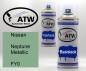 Preview: Nissan, Neptune Metallic, FY0: 400ml Sprühdose + 400ml Klarlack - Set, von ATW Autoteile West.